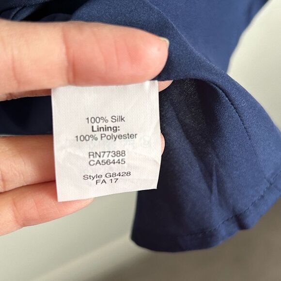 Madewell Silk Poppy Dress Cactus Flower Navy Mini - Picture 10 of 12